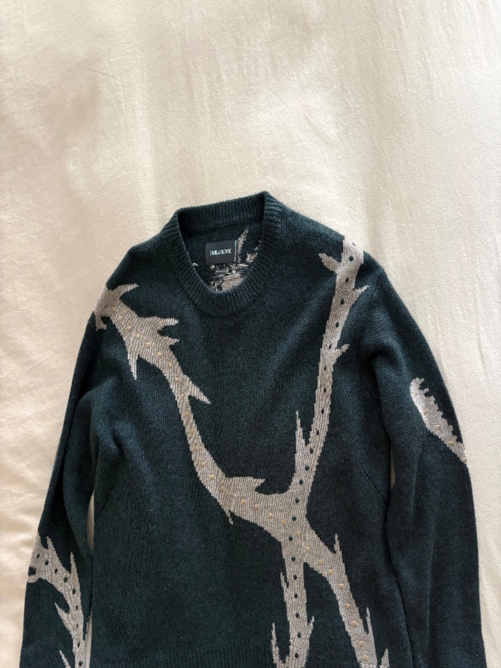 Zadig & Voltaire Markus WS Vegetal Cashmere Sweater Peaks Small